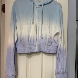 Vintage Havana Blue and White Ombre Hoodie